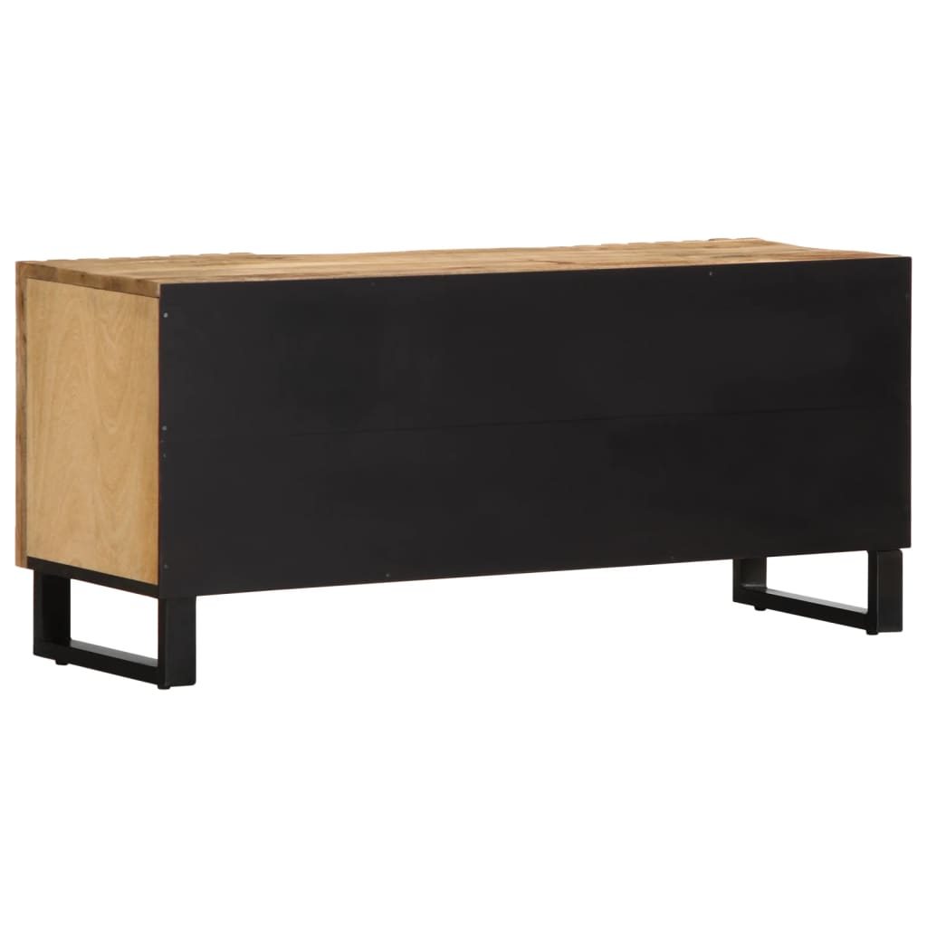 Meuble TV 100x34x46 cm Bois de manguier massif brut