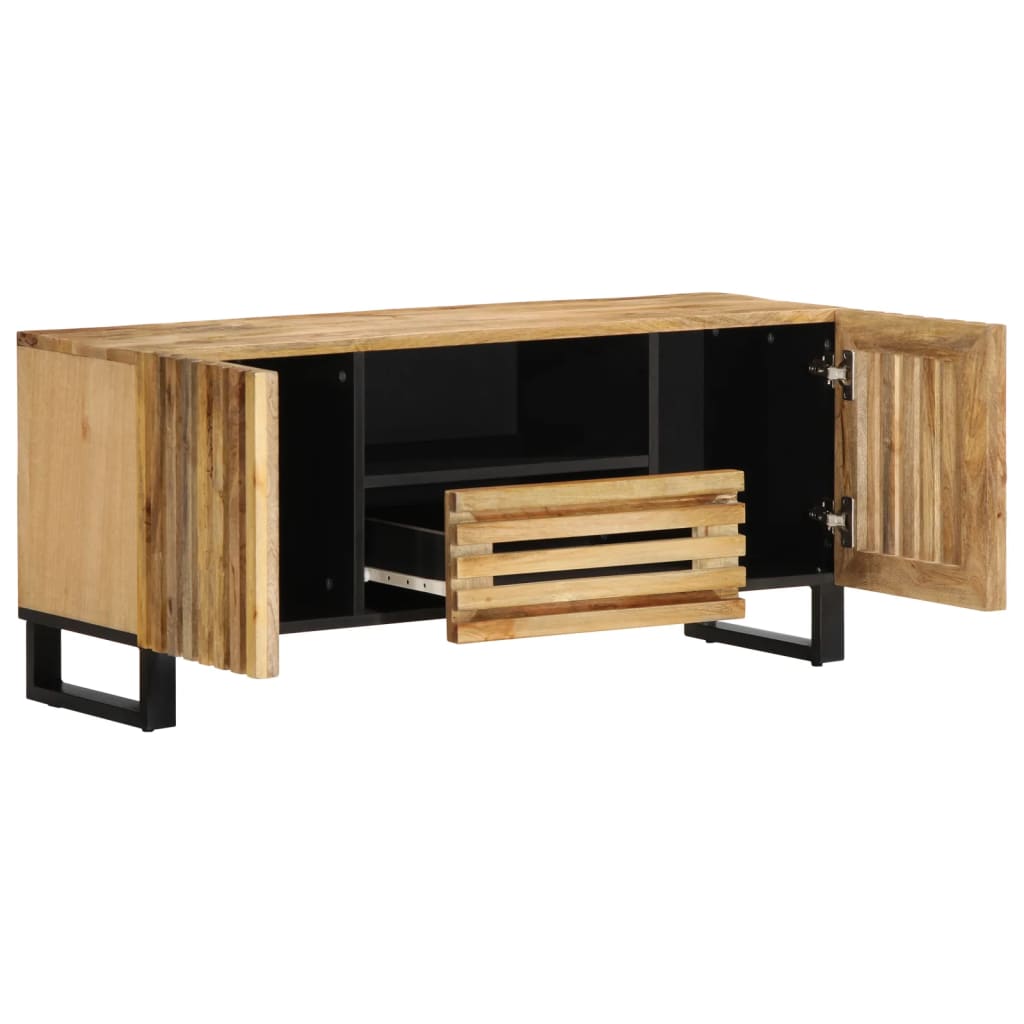 Meuble TV 100x34x46 cm Bois de manguier massif brut