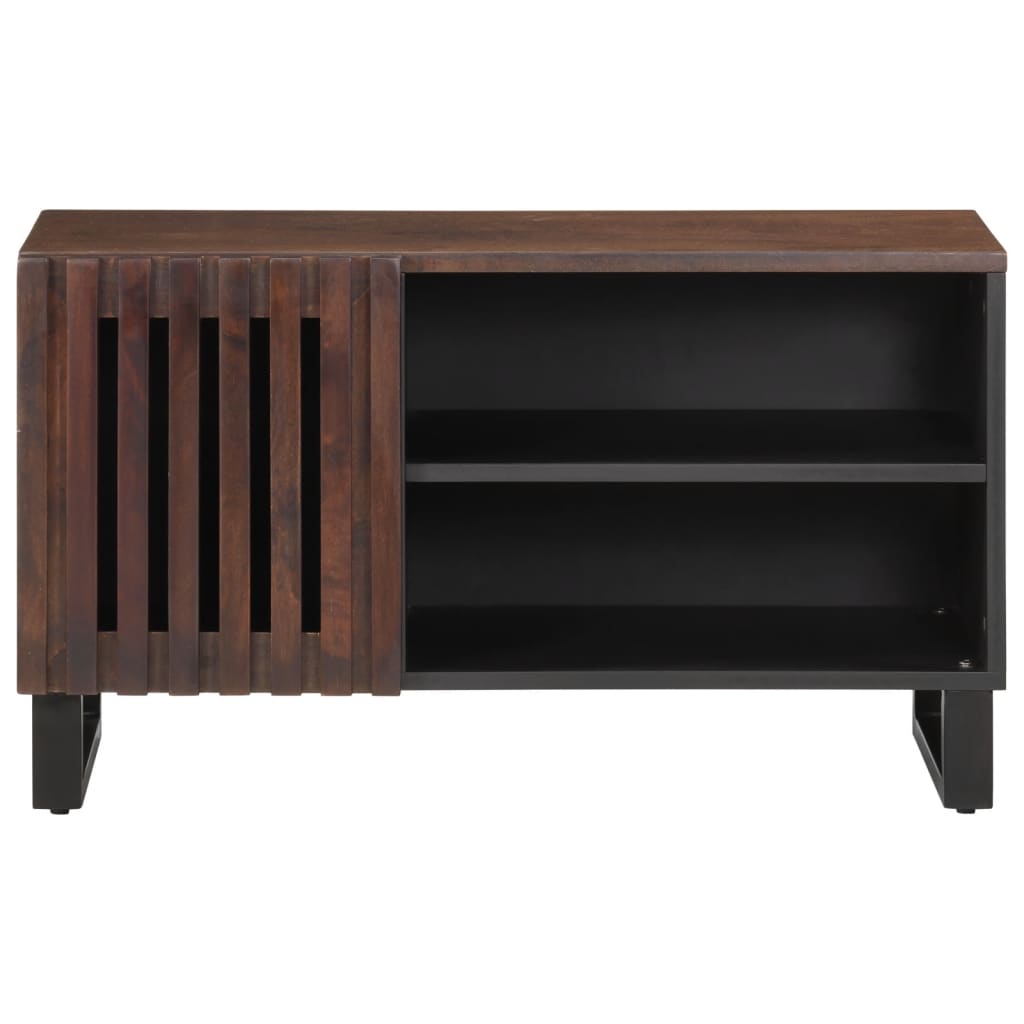 Meuble TV marron 80x34x46 cm en bois de manguier massif