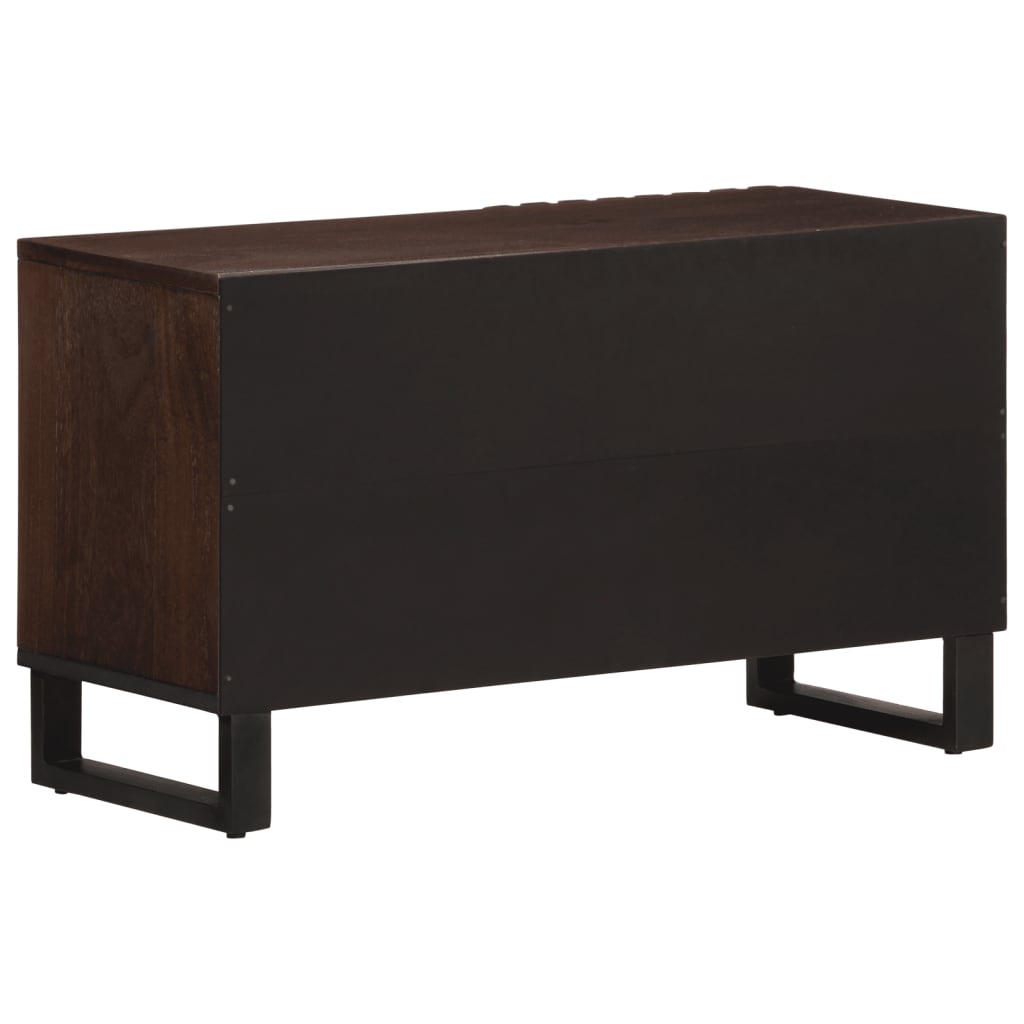 Meuble TV marron 80x34x46 cm en bois de manguier massif