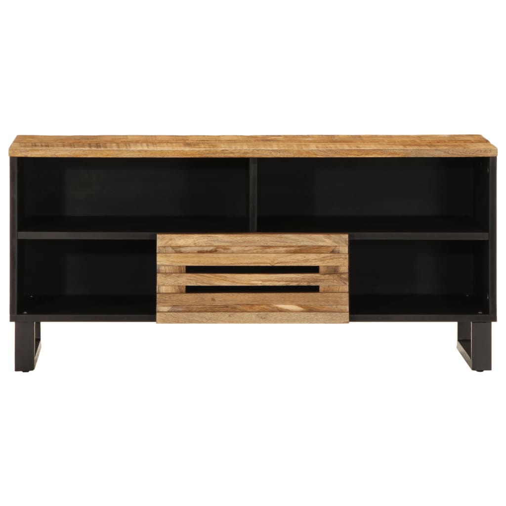 Meuble TV 100x34x46 cm Bois de manguier massif brut