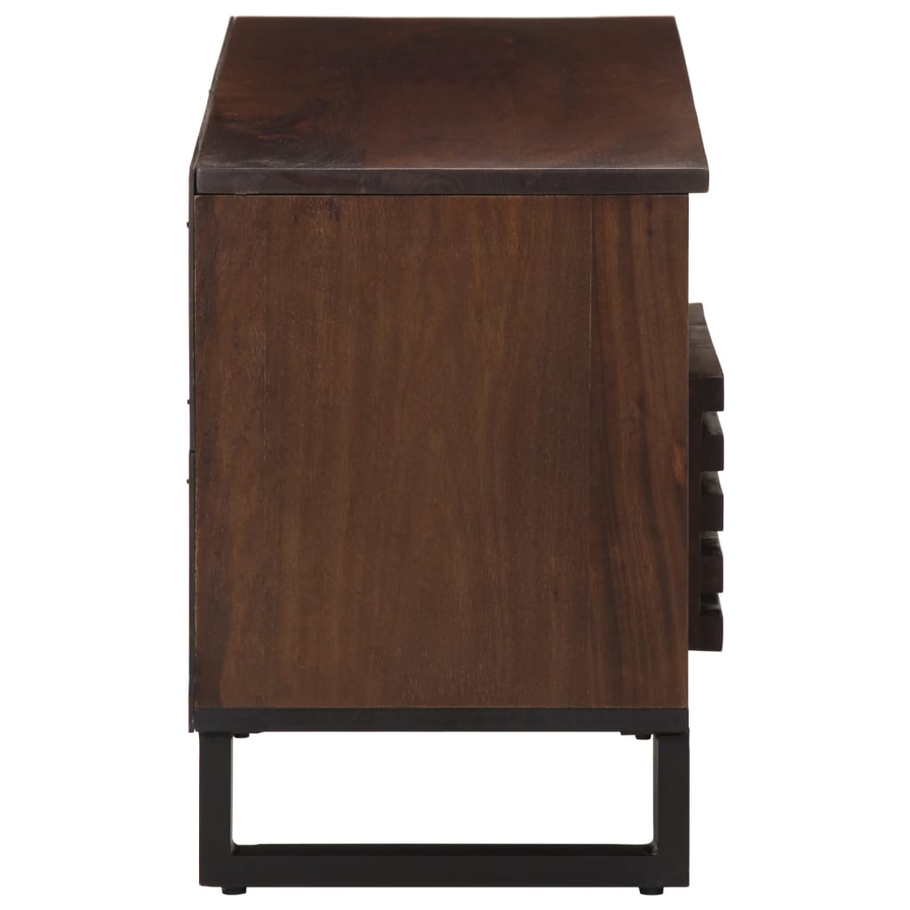 Meuble TV marron 100x34x46 cm en bois de manguier massif