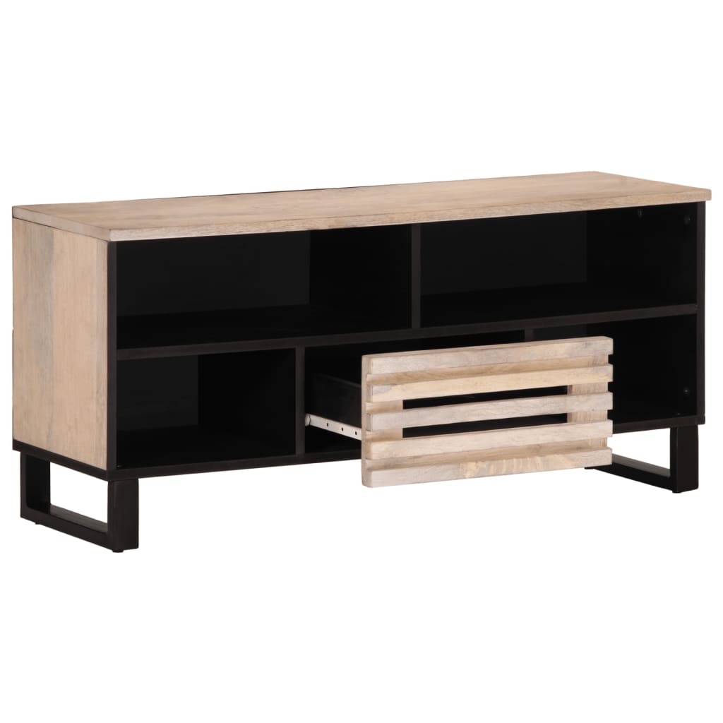 Meuble TV 100x34x46 cm en bois de manguier massif