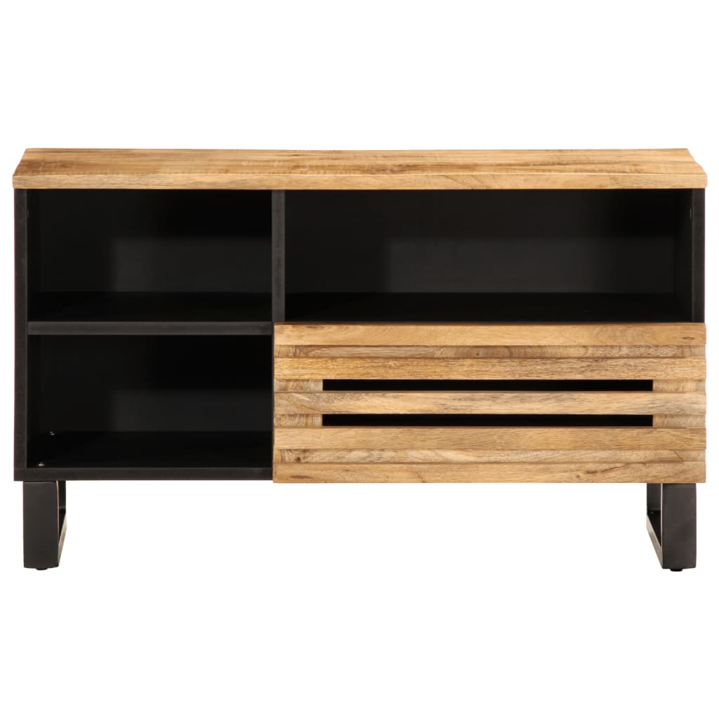 Meuble TV 80x34x46 cm Bois de manguier massif brut