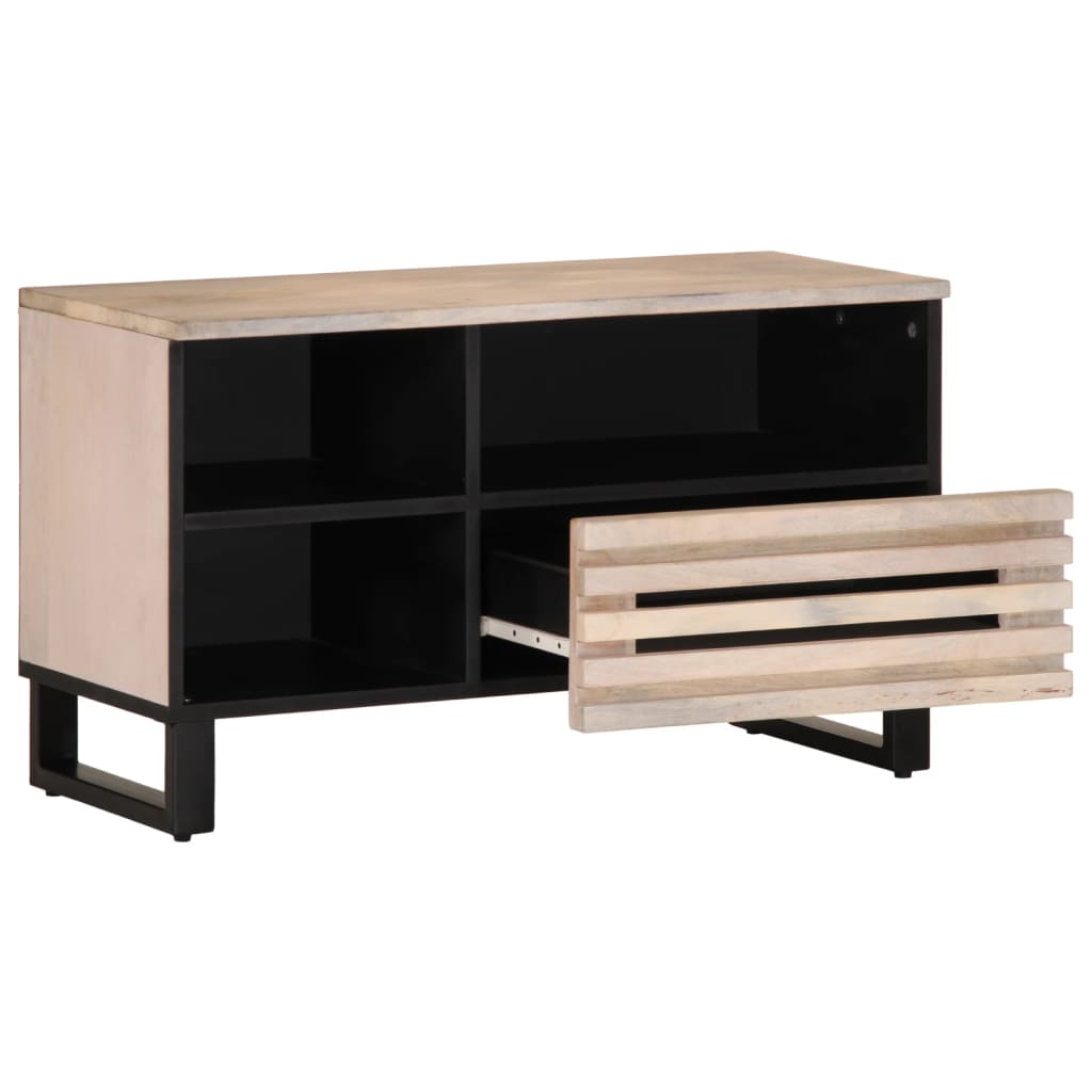 Meuble TV 80x34x46 cm en bois de manguier massif