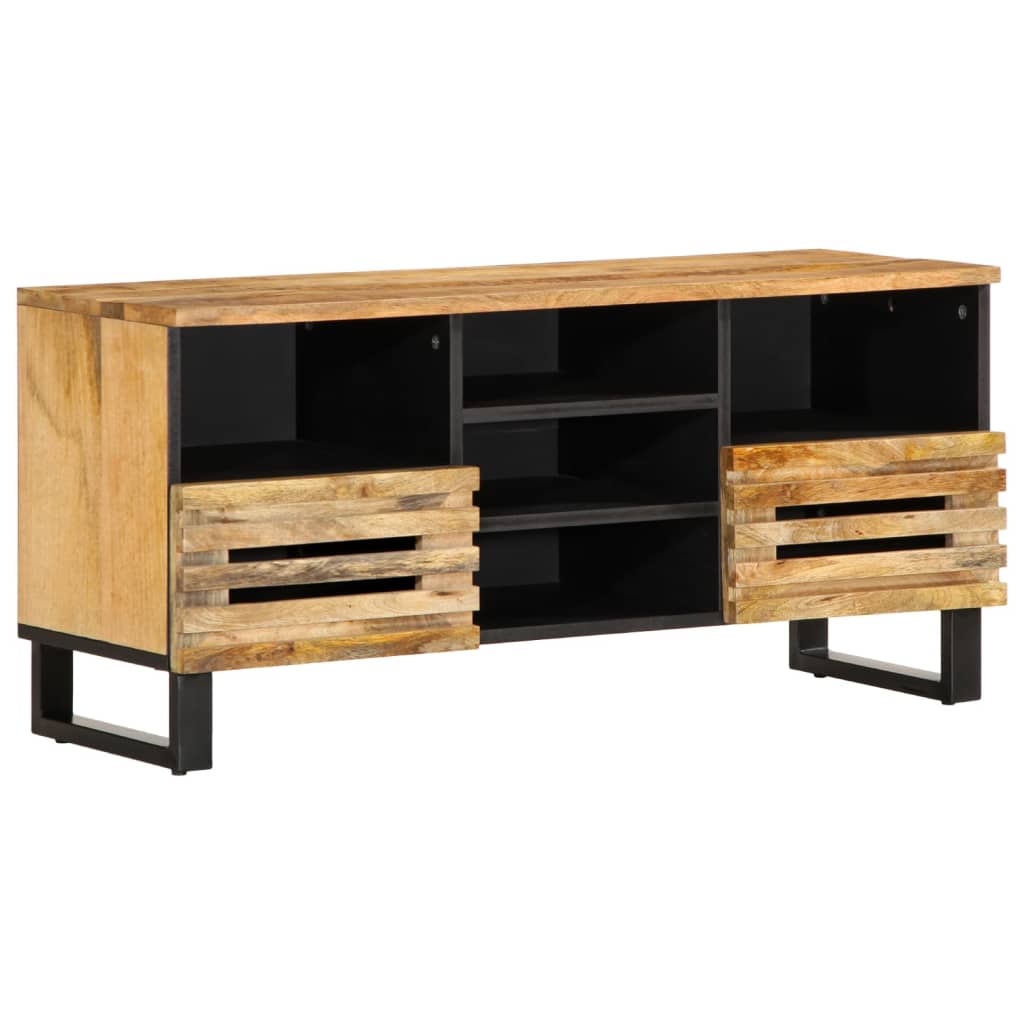 Meuble TV 100x34x46 cm Bois de manguier massif brut