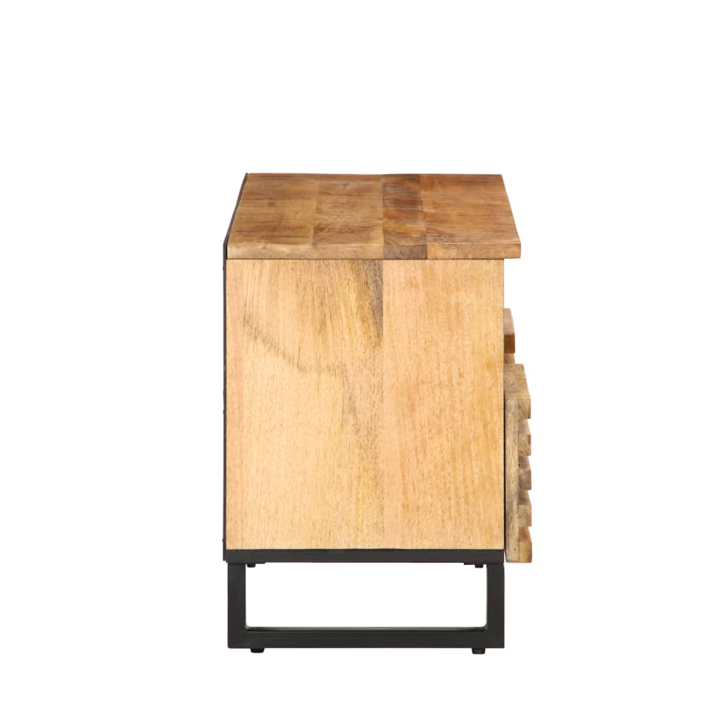 Meuble TV 100x34x46 cm Bois de manguier massif brut