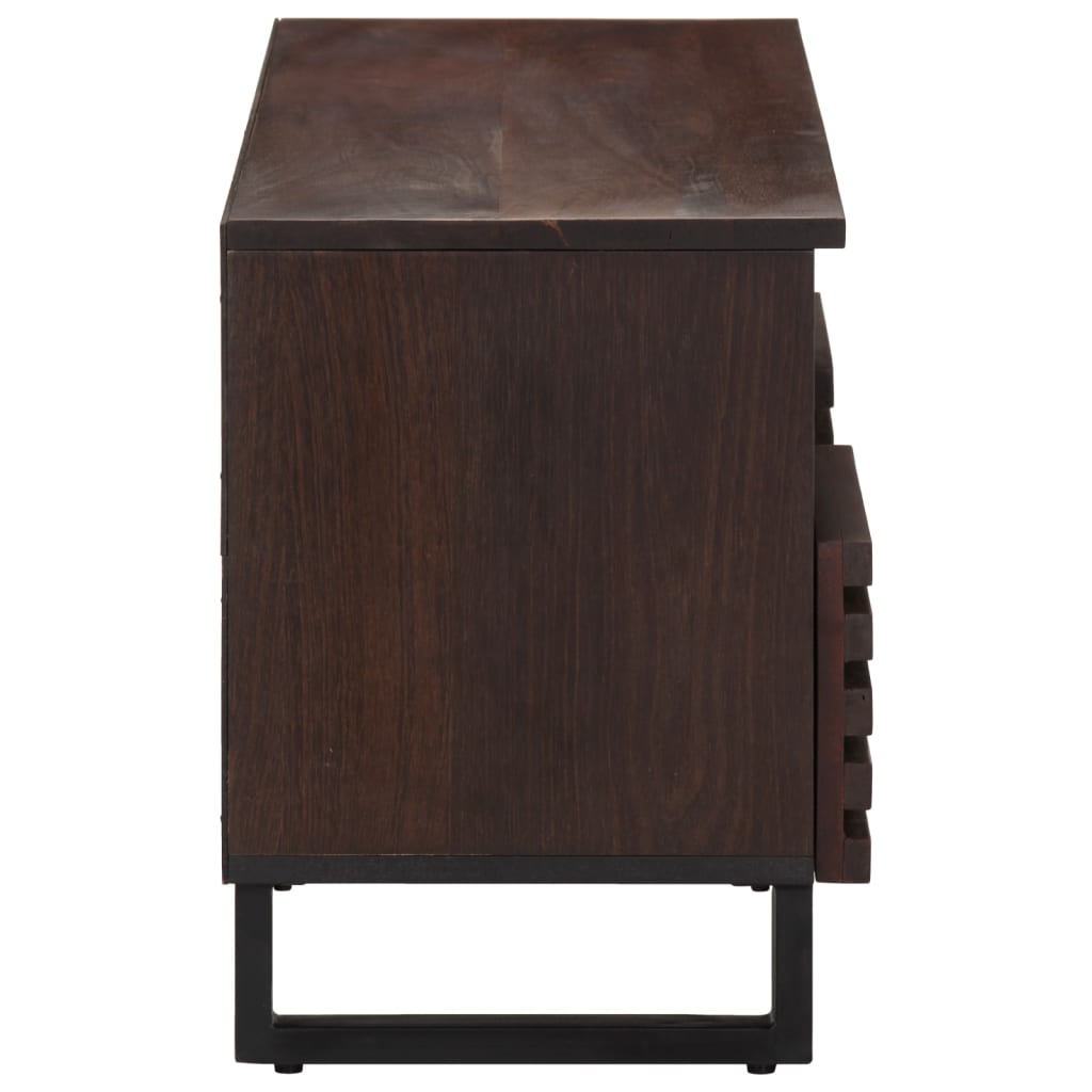 Meuble TV marron 100x34x46 cm en bois de manguier massif