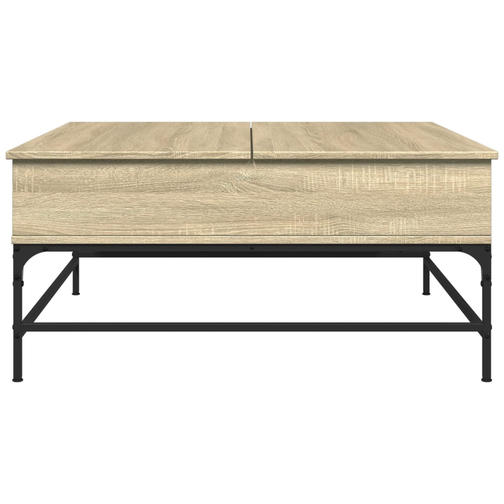 Table basse en chêne Sonoma 95x95x45 cm, matériau bois et métal