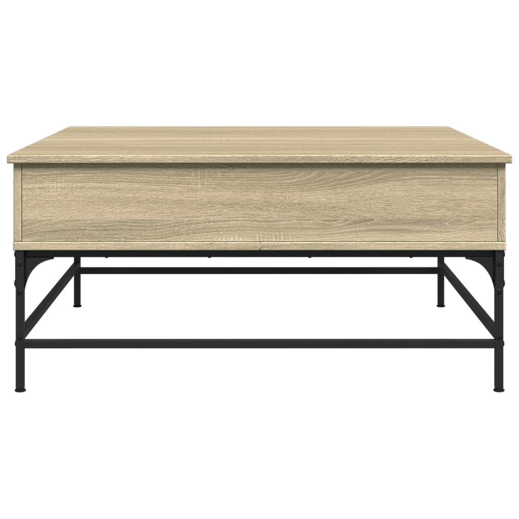 Table basse en chêne Sonoma 95x95x45 cm, matériau bois et métal