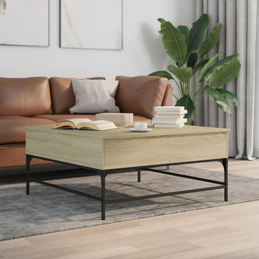 Coffee table Sonoma oak 95x95x45 cm wood material and metal