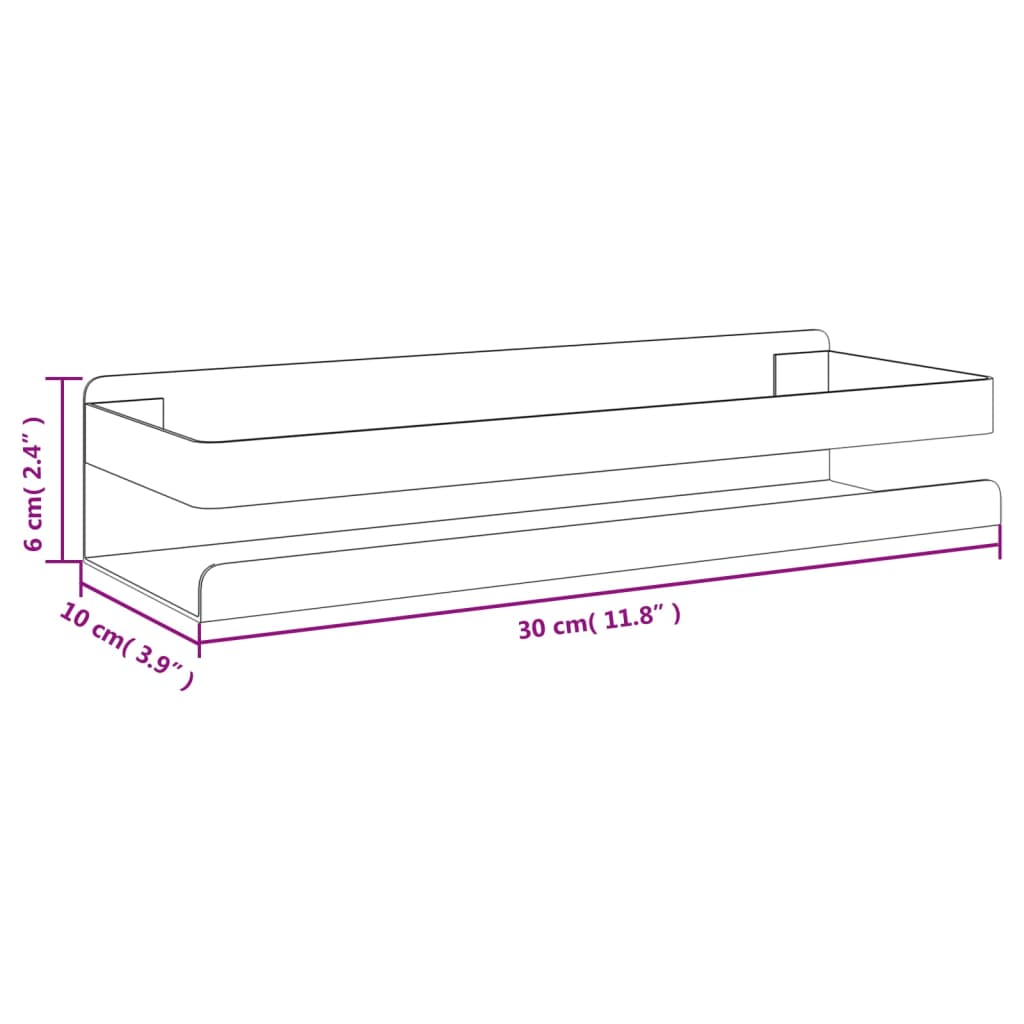 Duschablage Mattschwarz 30x10x6 cm Gebürsteter Edelstahl 304