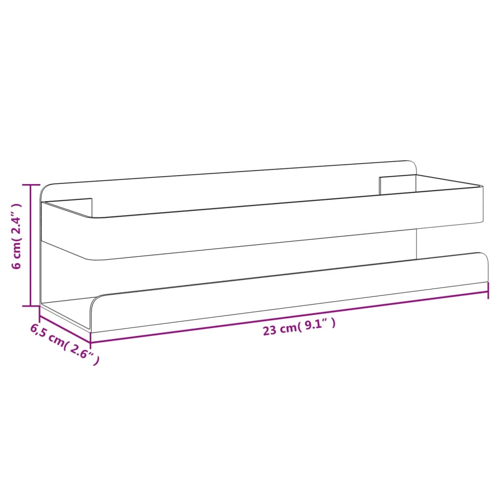 Duschablage Mattschwarz 23x6,5x6 cm Gebürsteter Edelstahl 304
