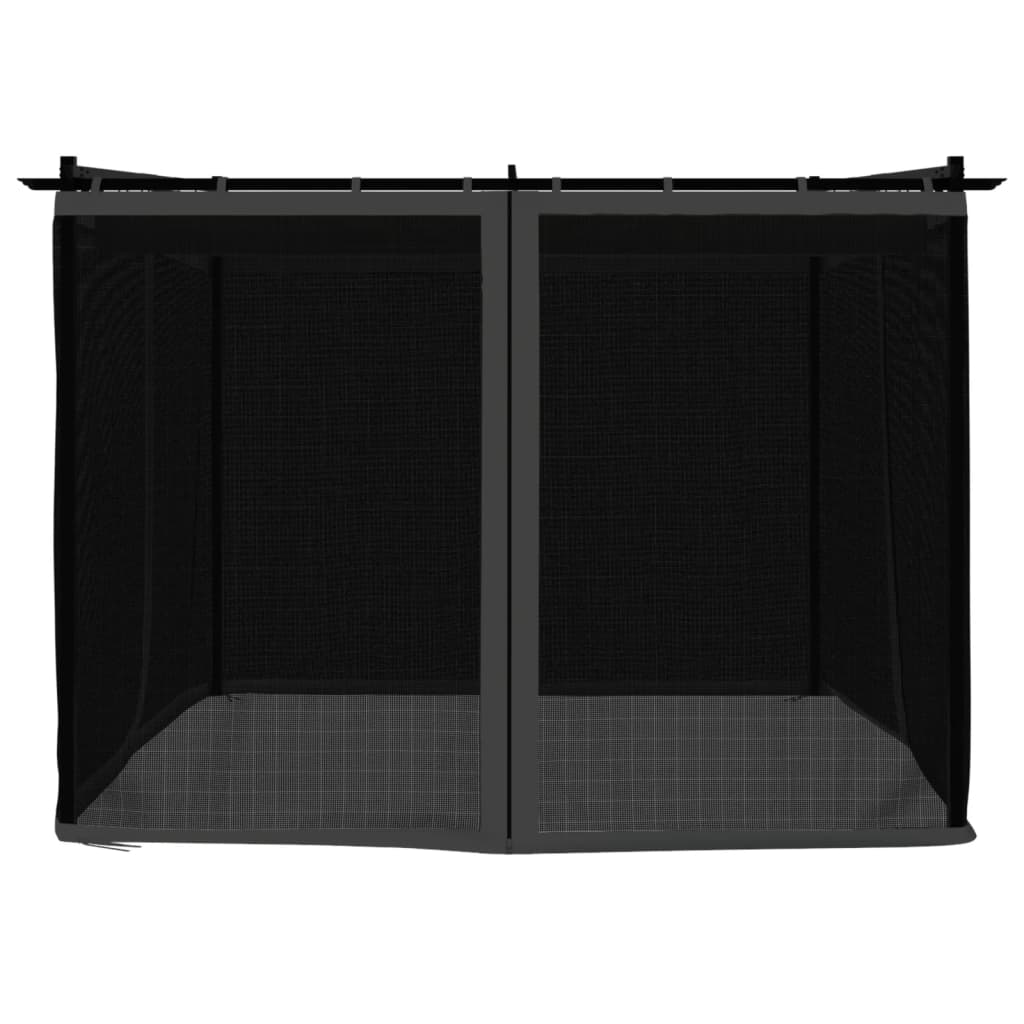 Tonnelle avec parois en filet anthracite 3x3 m en acier