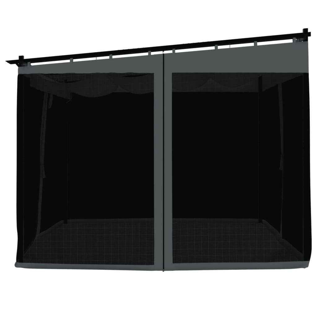 Tonnelle avec parois en filet anthracite 3x3 m en acier