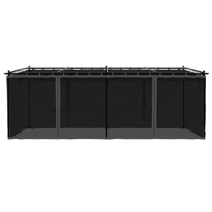 Pavillon mit Netzwänden Anthrazit 6x3 m Stahl