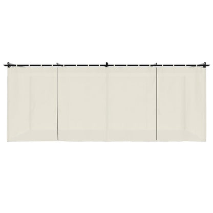 Pavillon mit Vorhängen Creme 6x3 m Stahl