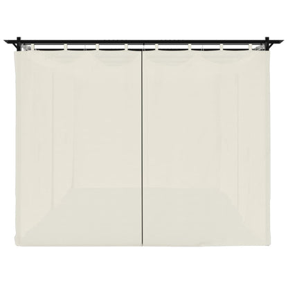 Pavillon mit Vorhängen Creme 6x3 m Stahl