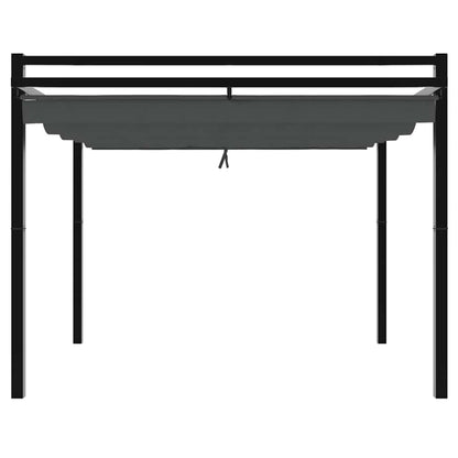 Gartenpavillon mit Ausziehbarem Dach Anthrazit 3x3 m Aluminium