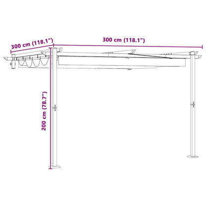 Pavillon 300 x 300 x 200 cm Creme Polyester