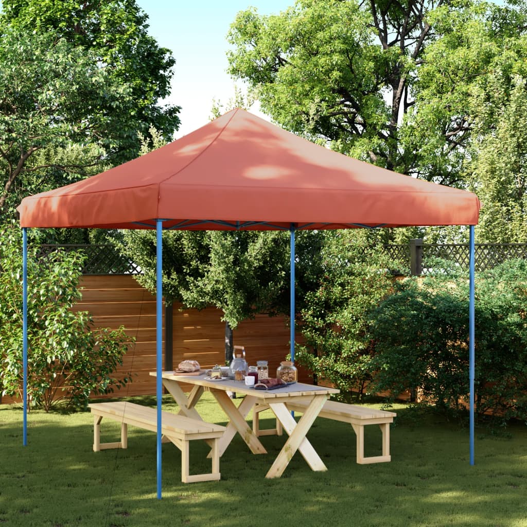 Tente de fête pliable pop-up terre cuite rouge 292x292x315 cm