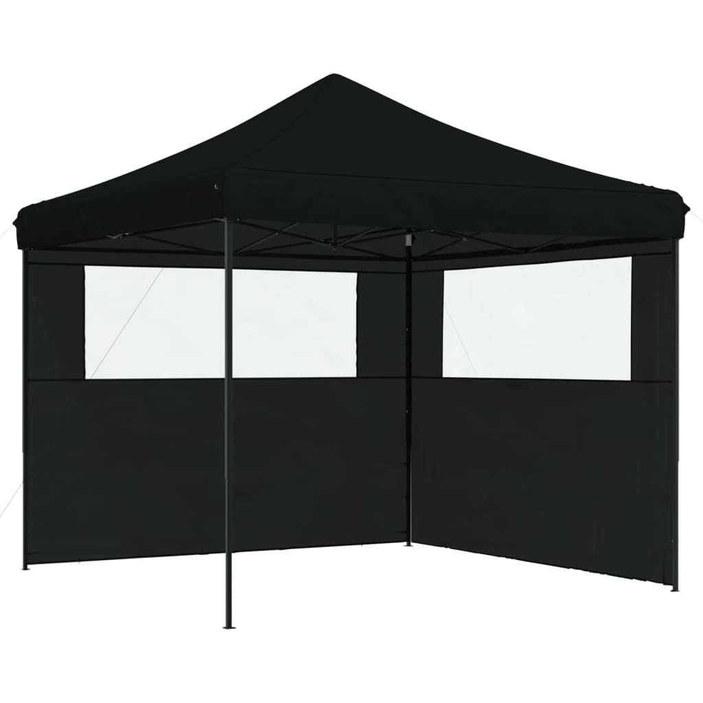 Tente de fête pop-up pliable avec 2 panneaux latéraux noir