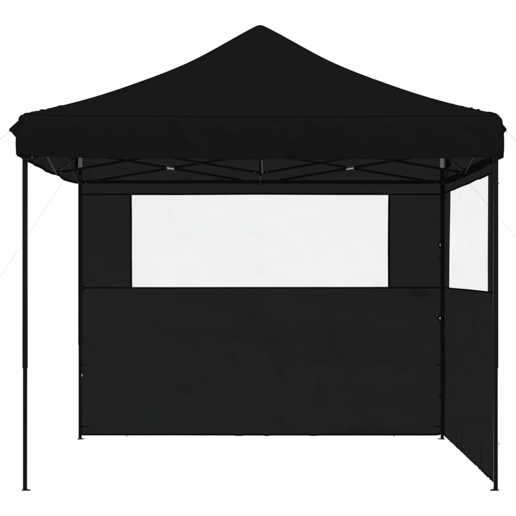 Tente de fête pop-up pliable avec 2 panneaux latéraux noir