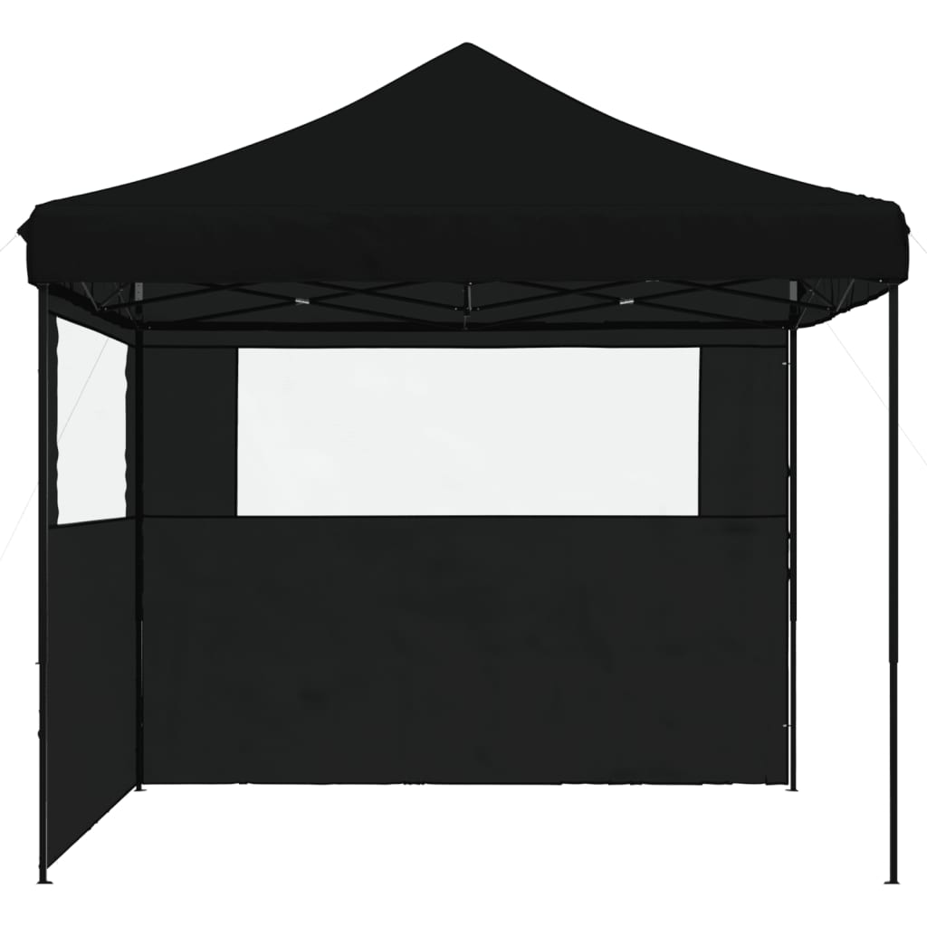 Tente de fête pop-up pliable avec 2 panneaux latéraux noir