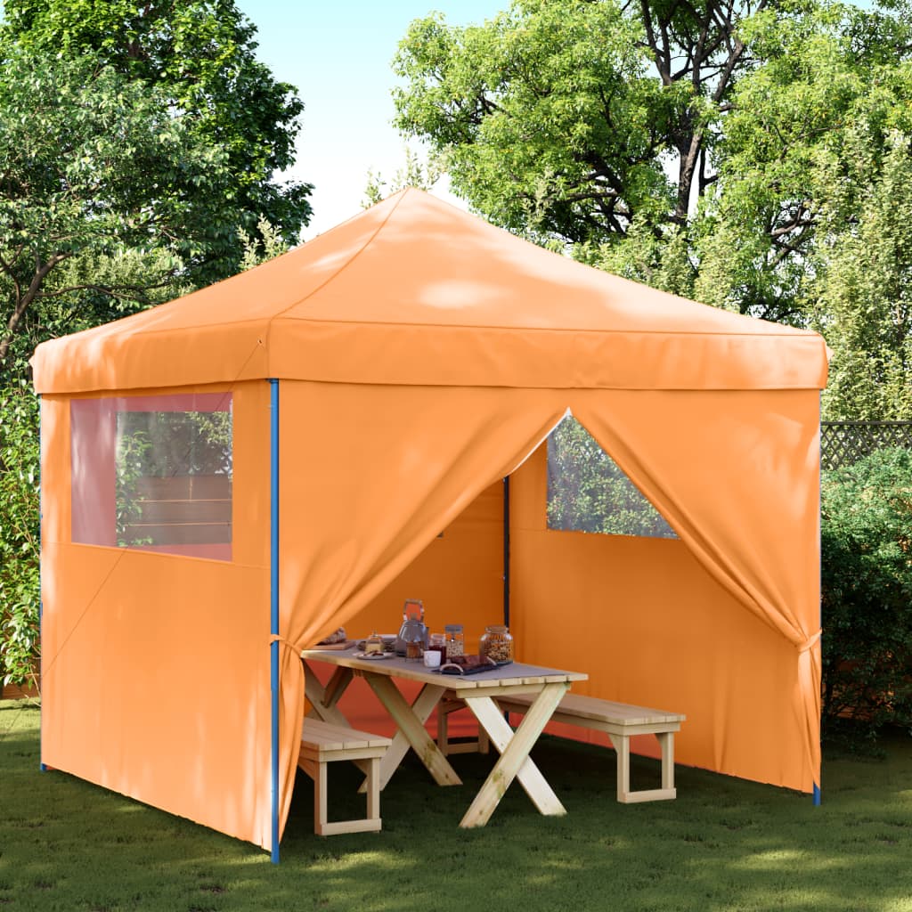 Partyzelt Faltbar Pop-Up mit 4 Seitenteilen Orange