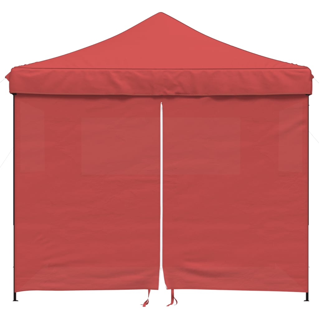 Tente de fête pop-up pliable avec 4 panneaux latéraux rouge bordeaux