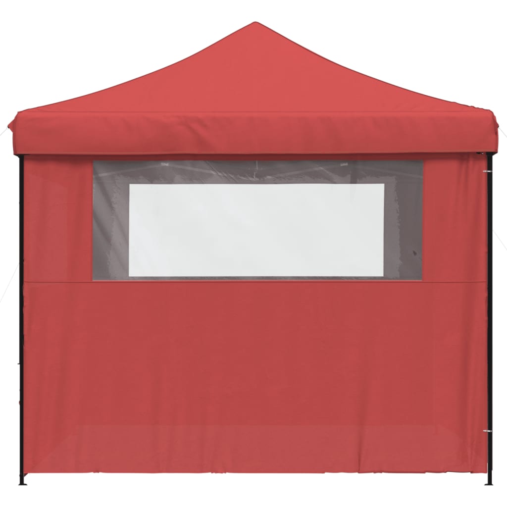 Tente de fête pop-up pliable avec 4 panneaux latéraux rouge bordeaux