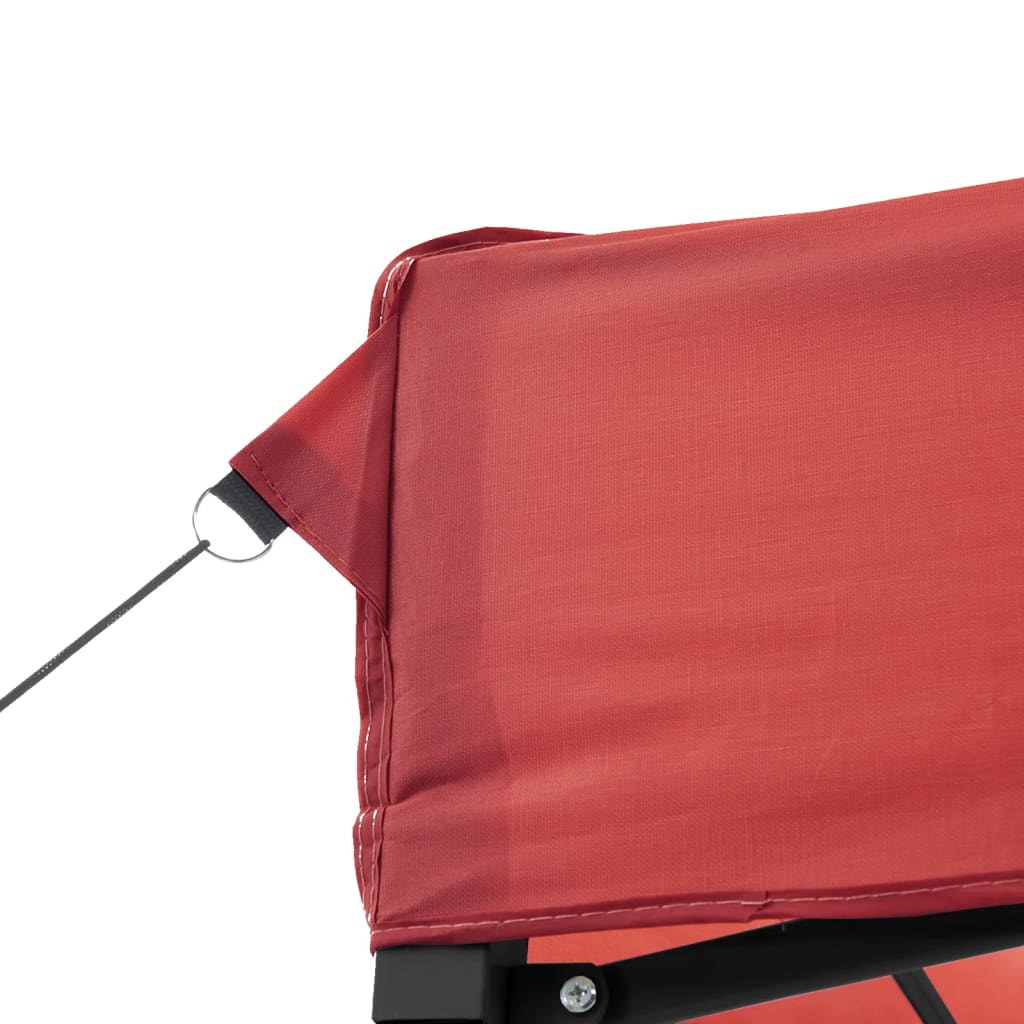 Tente de fête pop-up pliable avec 4 panneaux latéraux rouge bordeaux