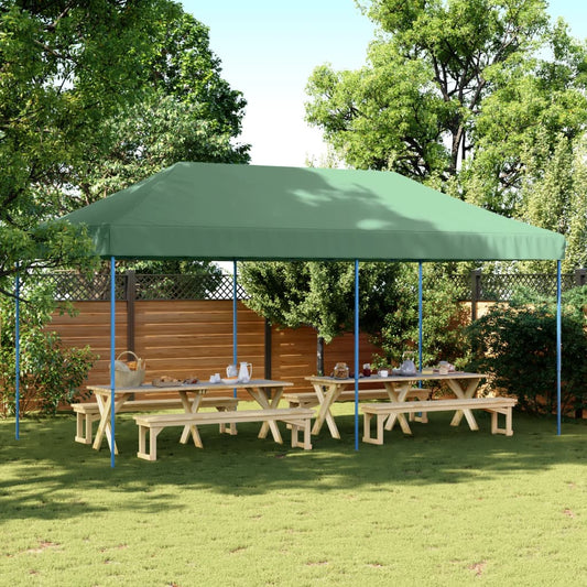 Tente de fête pliable pop-up vert 580x292x315 cm