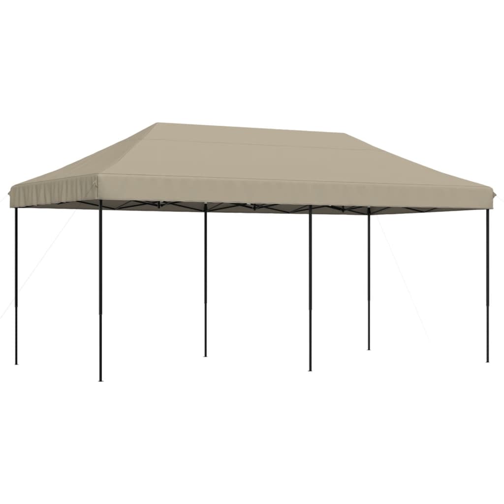 Tente de fête pliable pop-up taupe 580x292x315 cm