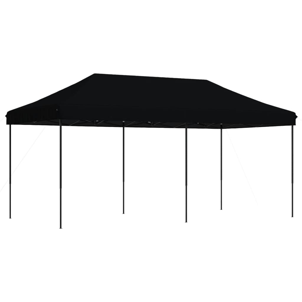 Tente de fête pliable pop-up noir 580x292x315 cm