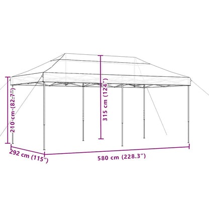 Partyzelt Faltbar Pop-Up Schwarz 580x292x315 cm