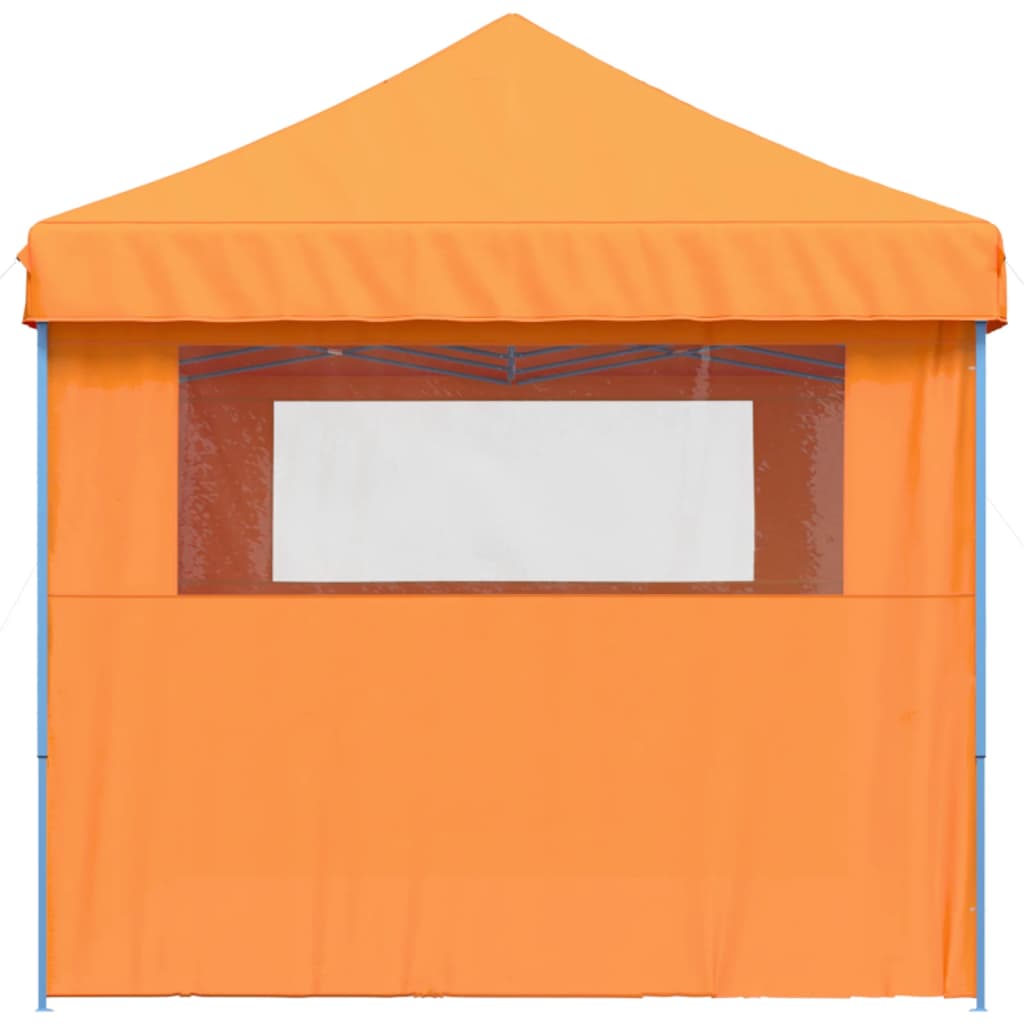 Tente de fête pop-up pliable avec 3 panneaux latéraux orange