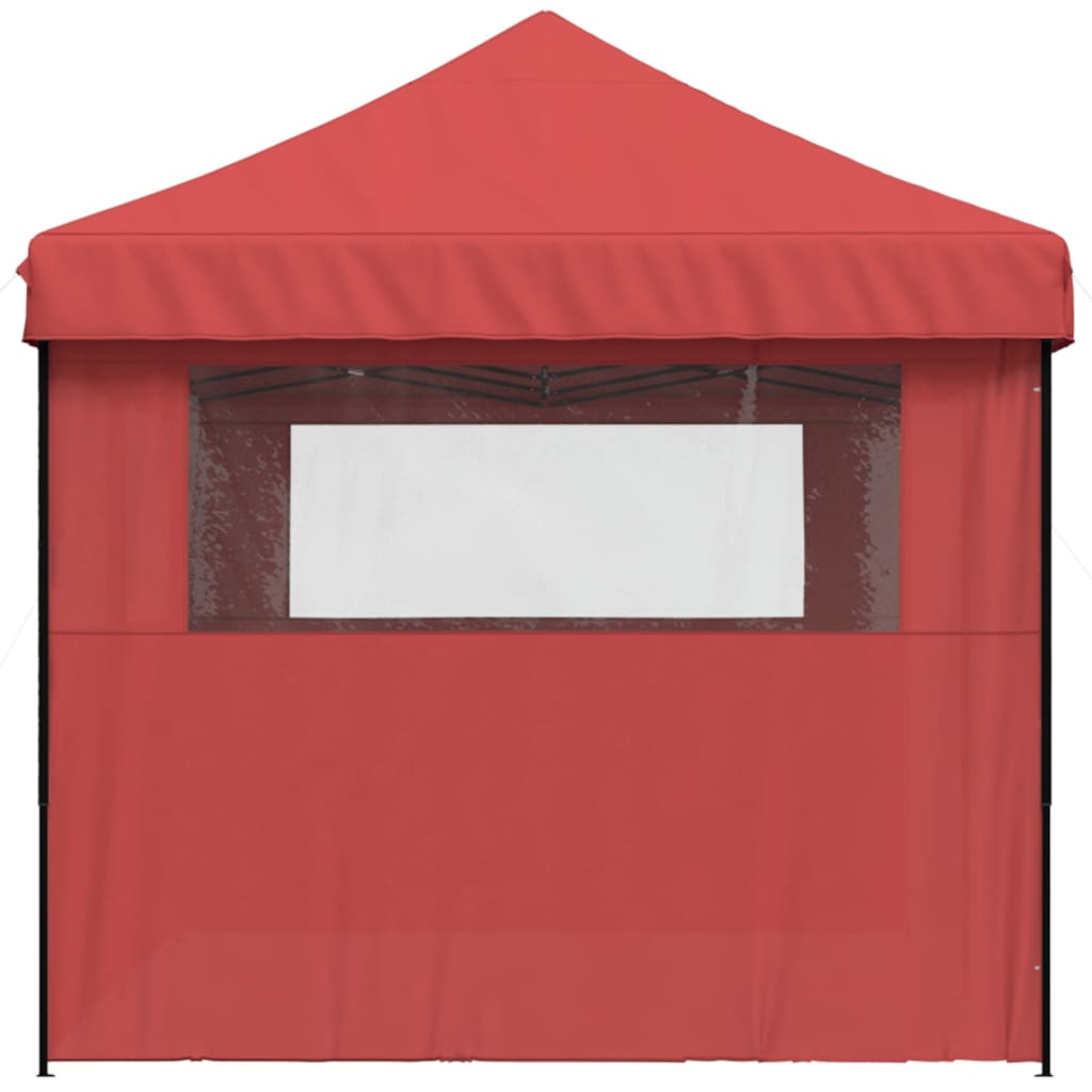 Party Tent Foldable Pop-Up with 3 Side Panels Burgundy