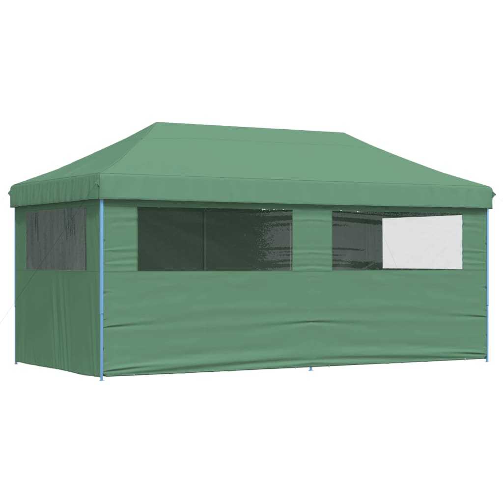 Tente de fête pop-up pliable avec 4 panneaux latéraux vert