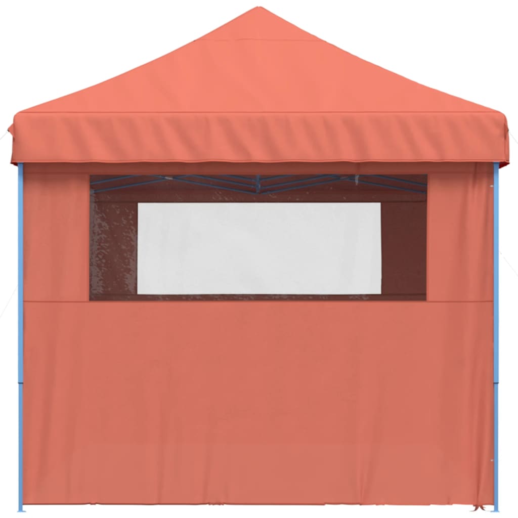 Tente de fête pop-up pliable avec 4 panneaux latéraux rouge terre cuite