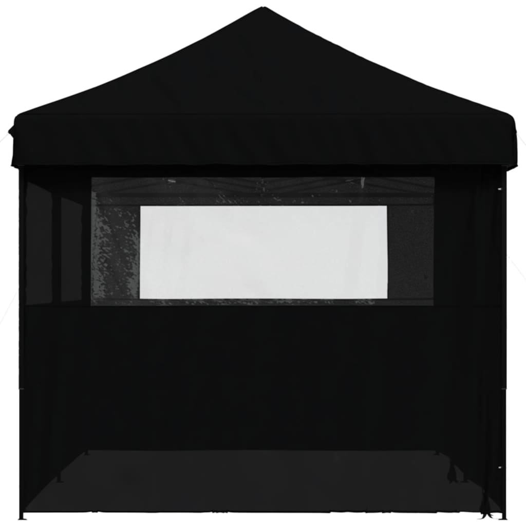 Tente de fête pop-up pliable avec 4 panneaux latéraux noir