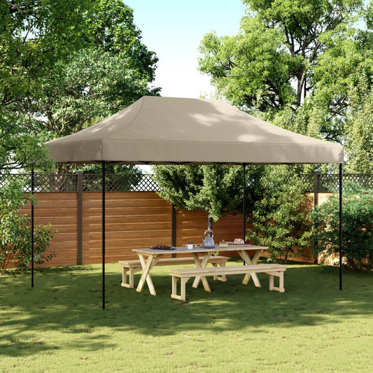 Tente de fête pliable pop-up taupe 440x292x315 cm