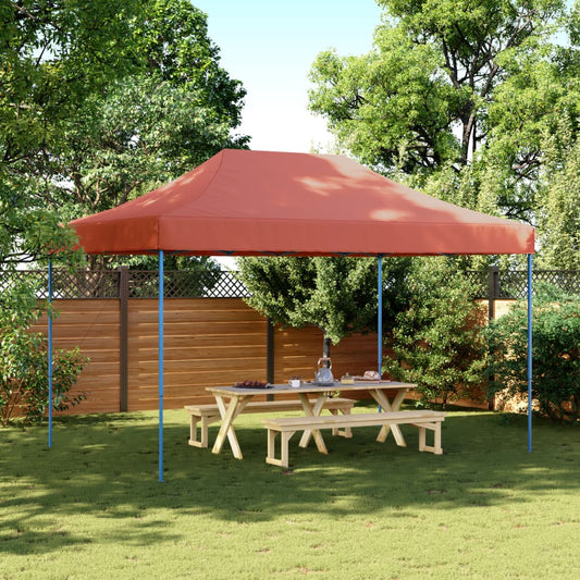 Tente de fête pliable pop-up terre cuite rouge 440x292x315 cm