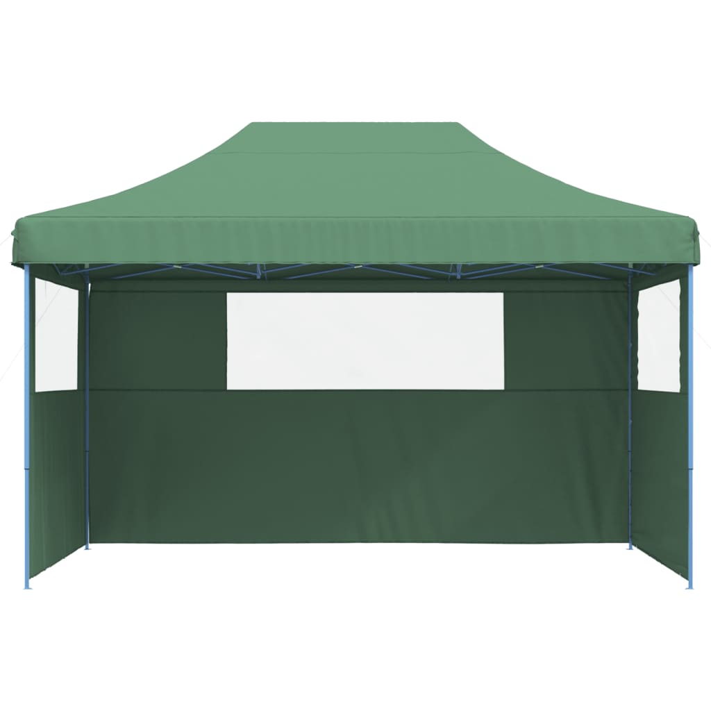 Tente de fête pop-up pliable avec 3 panneaux latéraux vert