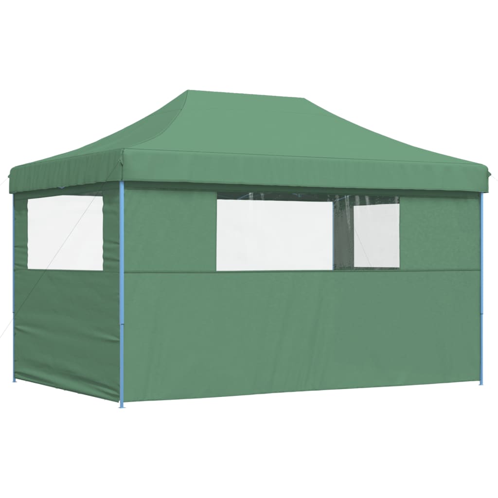 Tente de fête pop-up pliable avec 3 panneaux latéraux vert