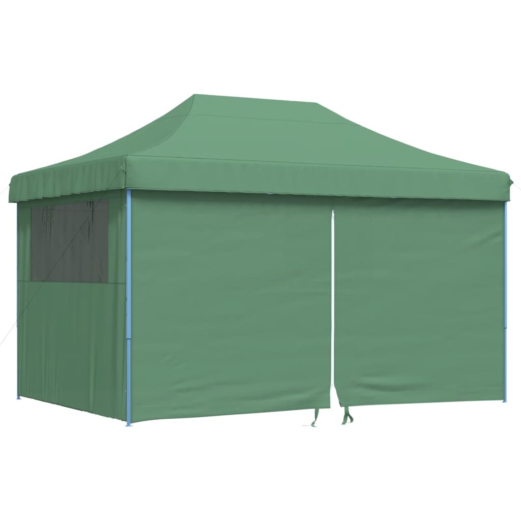 Tente de fête pop-up pliable avec 4 panneaux latéraux vert