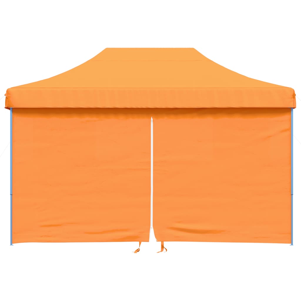 Tente de fête pop-up pliable avec 4 panneaux latéraux orange