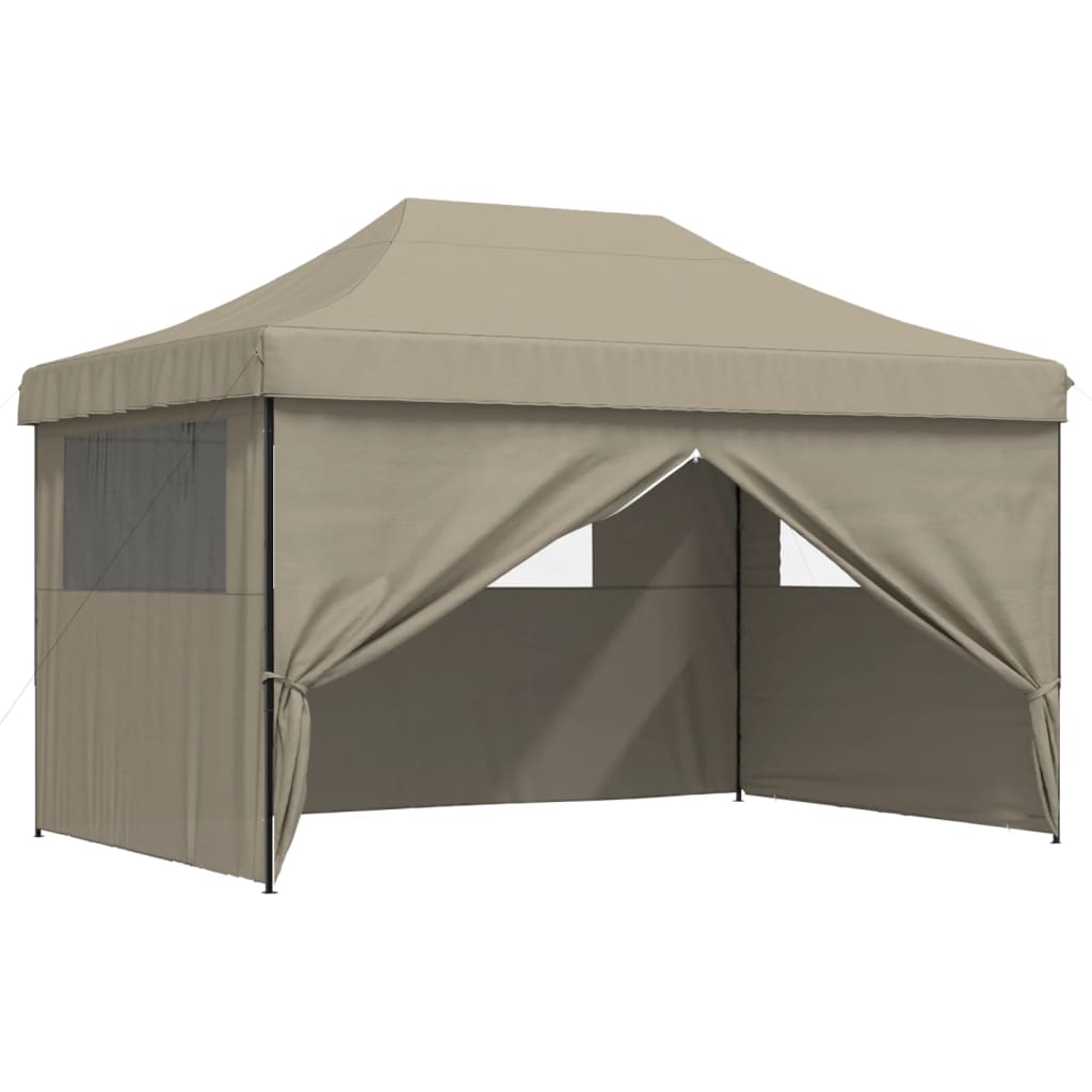 Partyzelt Faltbar Pop-Up mit 4 Seitenteilen Taupe