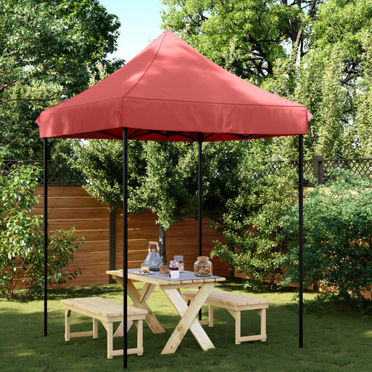 Tente de fête pliable pop-up rouge bordeaux 200x200x306 cm
