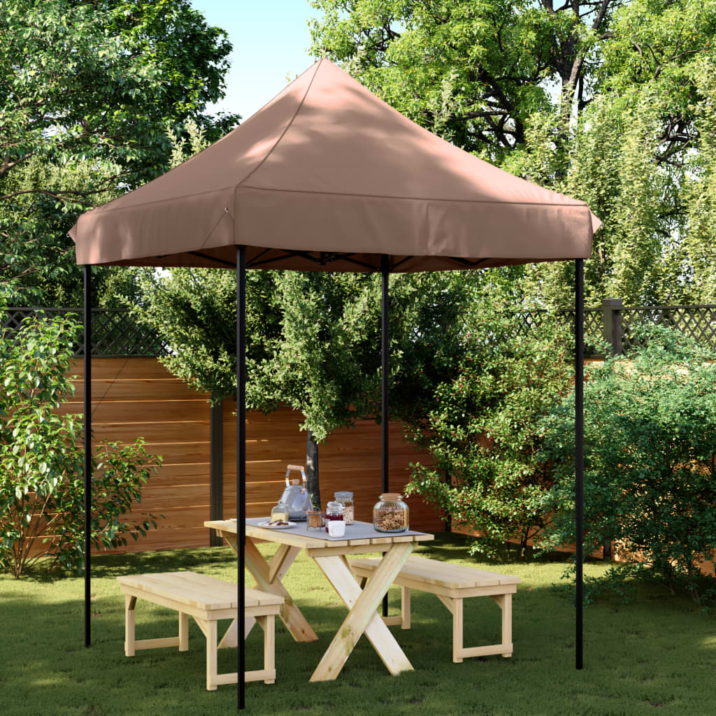 Tente de fête pliable pop-up marron 200x200x306 cm